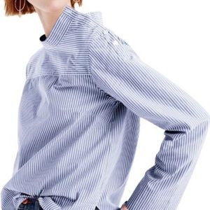 J.Crew Funnel Neck Strip Shirt